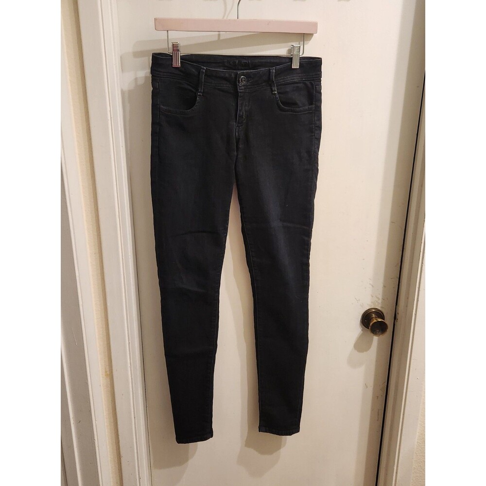 Bebe Jeans Womens Black Skinny Denim Mid Rise Stretch Pant 30s RN 86017 Size 31